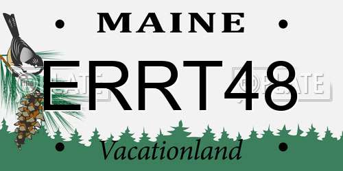 ERRT48 Maine License Plate