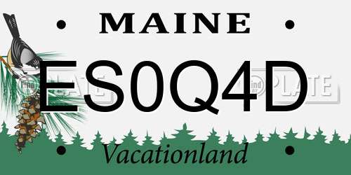 ES0Q4D Maine License Plate