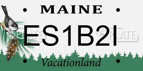 ES1B2I Maine License Plate
