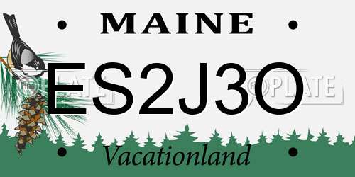 ES2J3O Maine License Plate