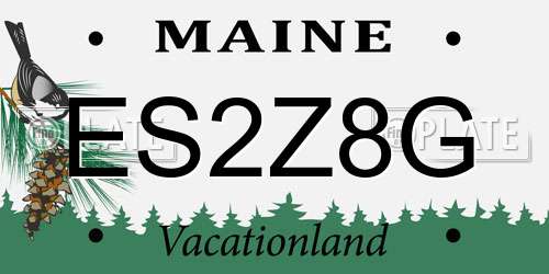 ES2Z8G Maine License Plate