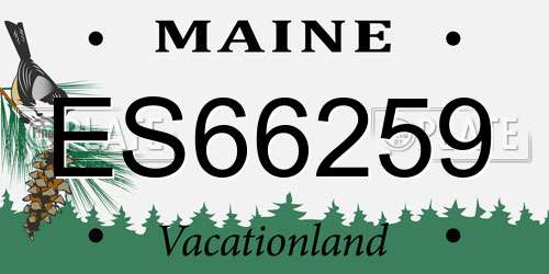 ES66259 Maine License Plate