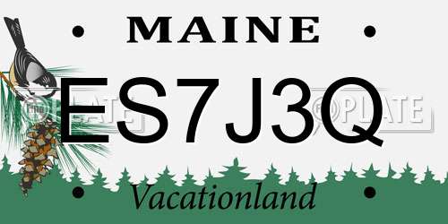 ES7J3Q Maine License Plate