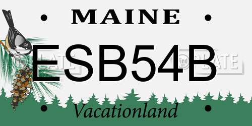 ESB54B Maine License Plate