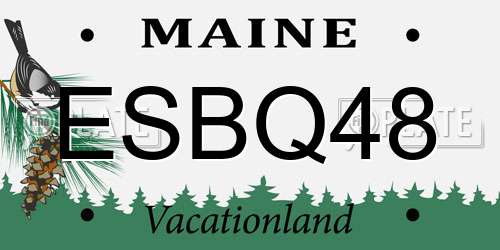 ESBQ48 Maine License Plate