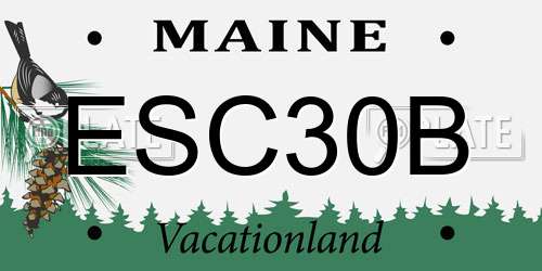 ESC30B Maine License Plate