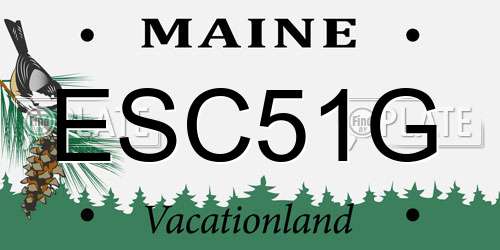 ESC51G Maine License Plate