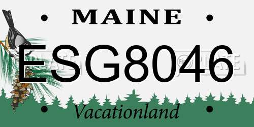 ESG8046 Maine License Plate