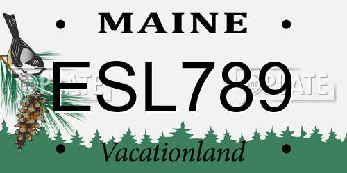 ESL789 Maine License Plate