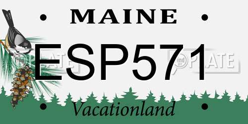 ESP571 Maine License Plate