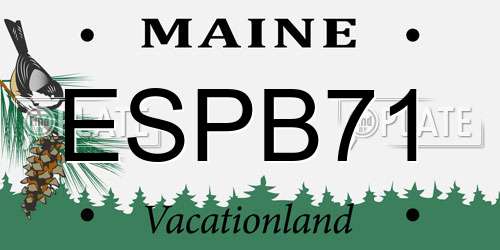 ESPB71 Maine License Plate