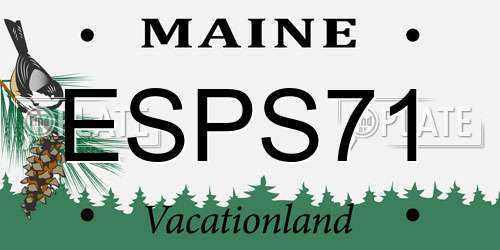 ESPS71 Maine License Plate