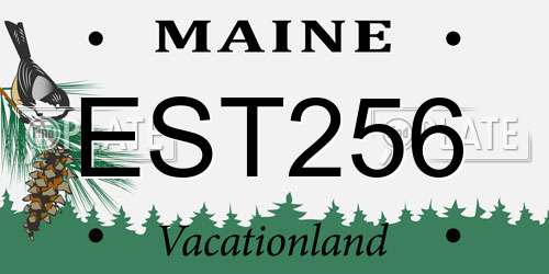 EST256 Maine License Plate