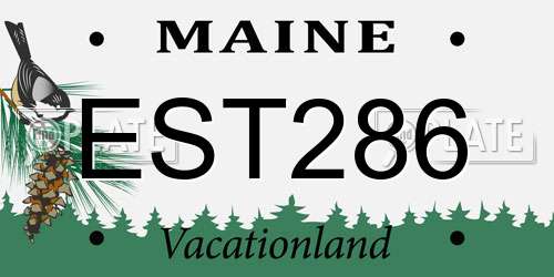 EST286 Maine License Plate