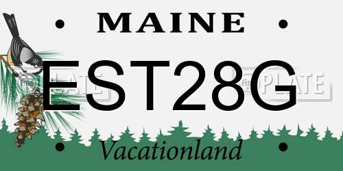 EST28G Maine License Plate