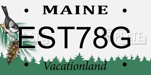 EST78G Maine License Plate