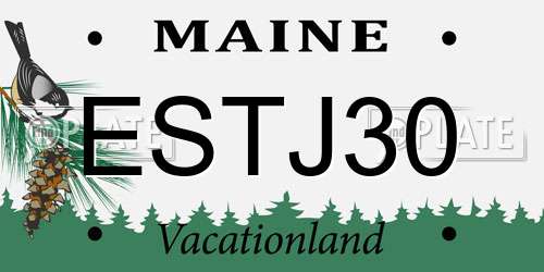 ESTJ30 Maine License Plate