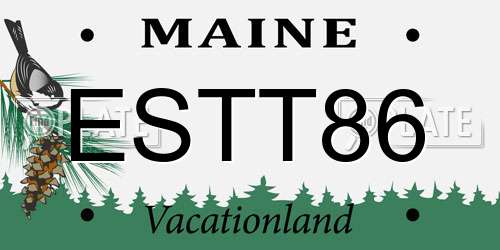 ESTT86 Maine License Plate