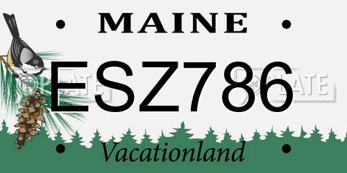 ESZ786 Maine License Plate