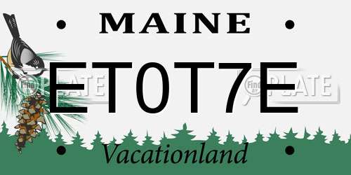 ET0T7E Maine License Plate