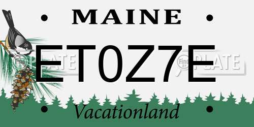 ET0Z7E Maine License Plate