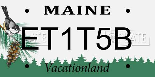 ET1T5B Maine License Plate