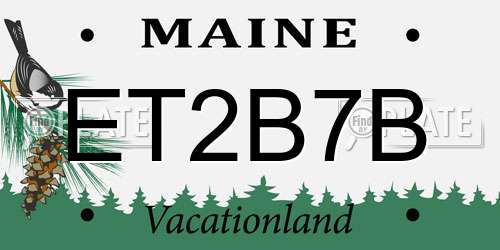 ET2B7B Maine License Plate