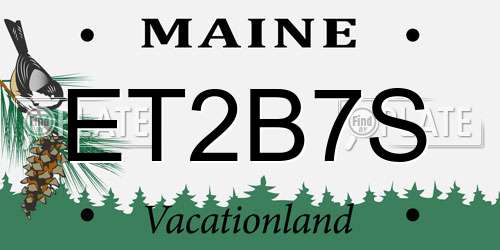 ET2B7S Maine License Plate