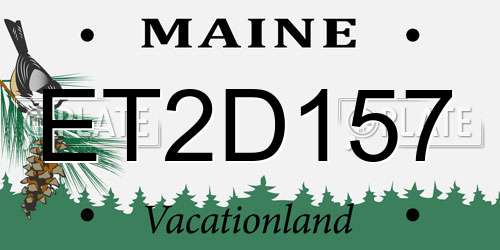 ET2D157 Maine License Plate