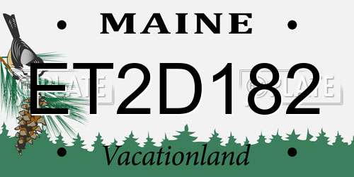 ET2D182 Maine License Plate
