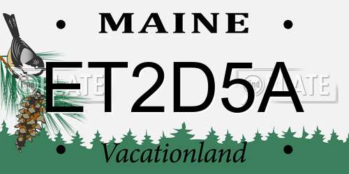 ET2D5A Maine License Plate