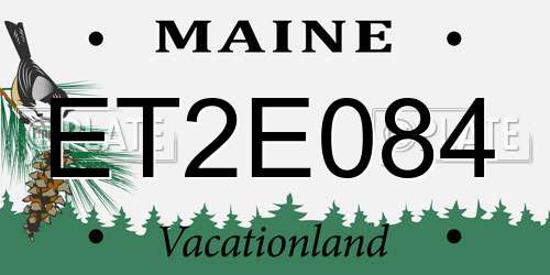 ET2E084 Maine License Plate