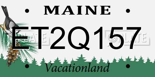 ET2Q157 Maine License Plate
