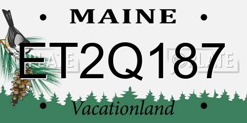 ET2Q187 Maine License Plate