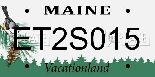 ET2S015 Maine License Plate