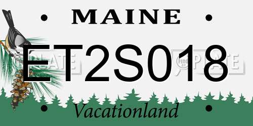 ET2S018 Maine License Plate
