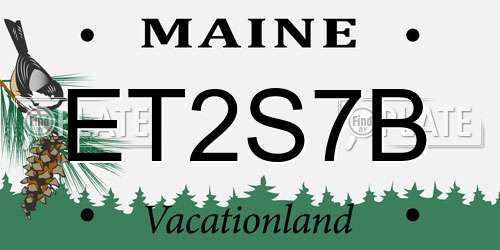 ET2S7B Maine License Plate