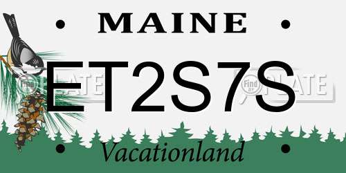 ET2S7S Maine License Plate