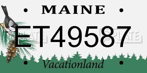 ET49587 Maine License Plate