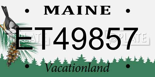 ET49857 Maine License Plate