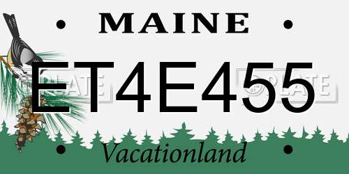 ET4E455 Maine License Plate