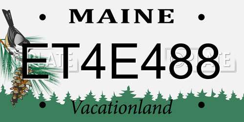ET4E488 Maine License Plate