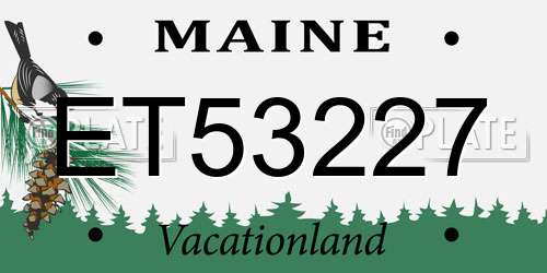 ET53227 Maine License Plate