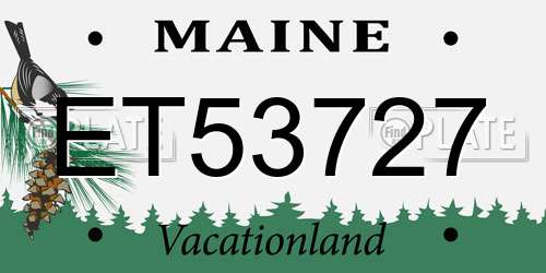 ET53727 Maine License Plate