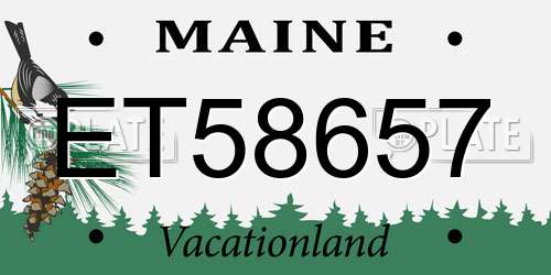 ET58657 Maine License Plate