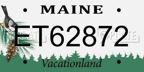 ET62872 Maine License Plate