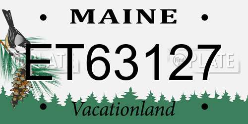 ET63127 Maine License Plate