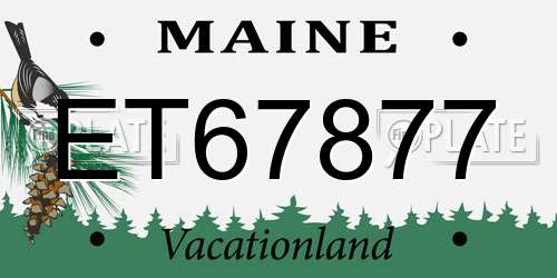 ET67877 Maine License Plate