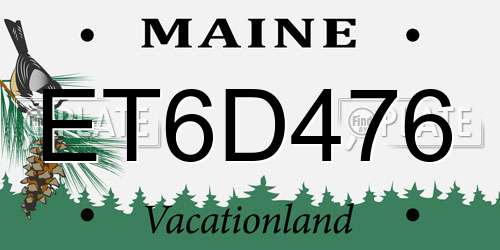ET6D476 Maine License Plate