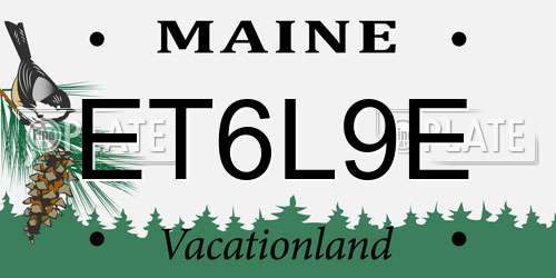 ET6L9E Maine License Plate